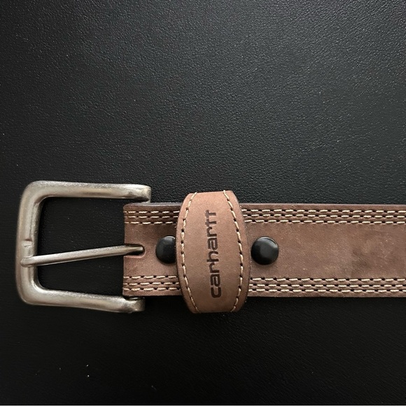Carhartt Brown Leather Belt SZ 34 - Picture 1 of 5